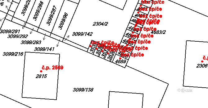Břeclav 40767094 na parcele st. 3537 v KÚ Břeclav, Katastrální mapa