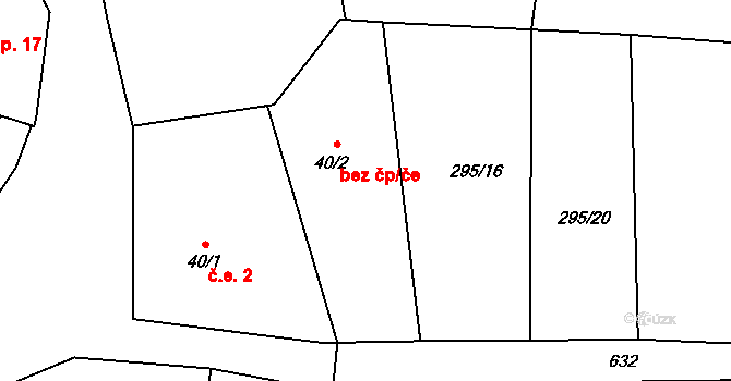 Neustupov 41276094 na parcele st. 40/2 v KÚ Broumovice, Katastrální mapa