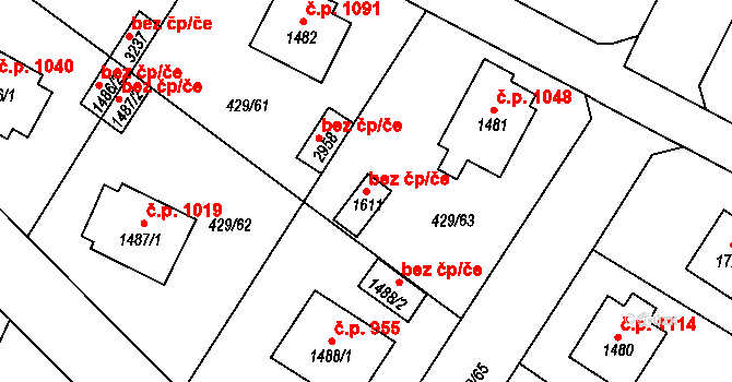 Milevsko 43180094 na parcele st. 1611 v KÚ Milevsko, Katastrální mapa