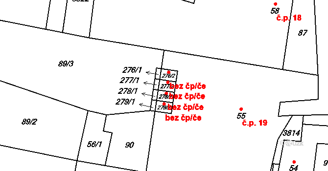 Lipník nad Bečvou 43840094 na parcele st. 277/2 v KÚ Loučka, Katastrální mapa