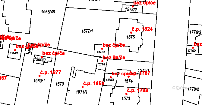 Teplice 48069094 na parcele st. 1577/2 v KÚ Teplice, Katastrální mapa
