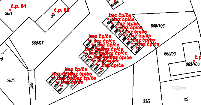 Svatava 50470094 na parcele st. 665/25 v KÚ Svatava, Katastrální mapa