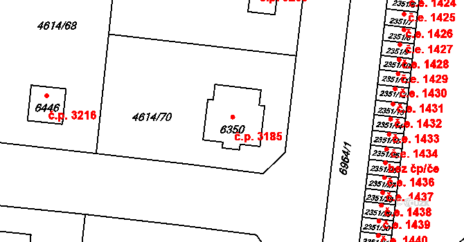 Žatec 3185 na parcele st. 4614/70 v KÚ Žatec, Katastrální mapa