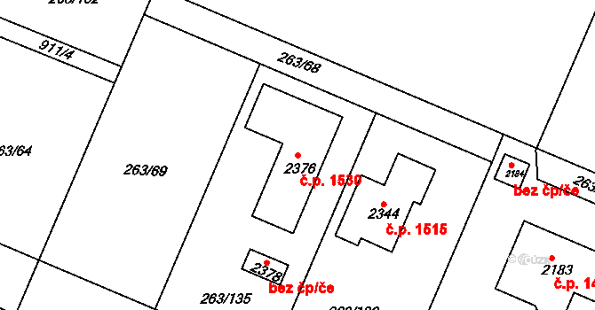 Český Brod 1530 na parcele st. 2376 v KÚ Český Brod, Katastrální mapa