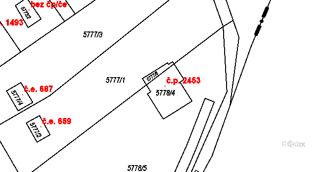 Petřvald 2453 na parcele st. 5778/4 v KÚ Petřvald u Karviné, Katastrální mapa
