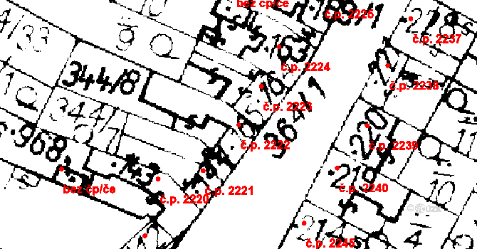Podlusky 2222, Roudnice nad Labem na parcele st. 165 v KÚ Podlusky, Katastrální mapa