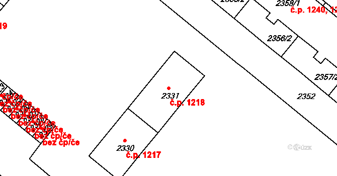 Duchcov 1218 na parcele st. 2331 v KÚ Duchcov, Katastrální mapa