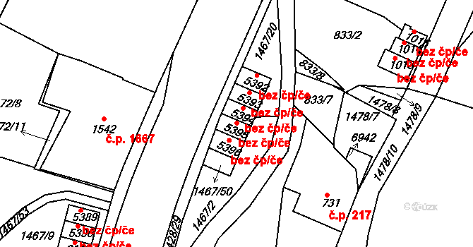 Jablonec nad Nisou 2343, Katastrální mapa