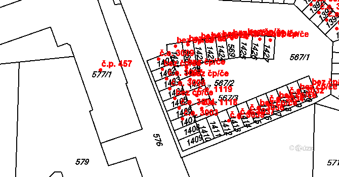 Řetenice 3006, Teplice na parcele st. 1404 v KÚ Teplice-Řetenice, Katastrální mapa