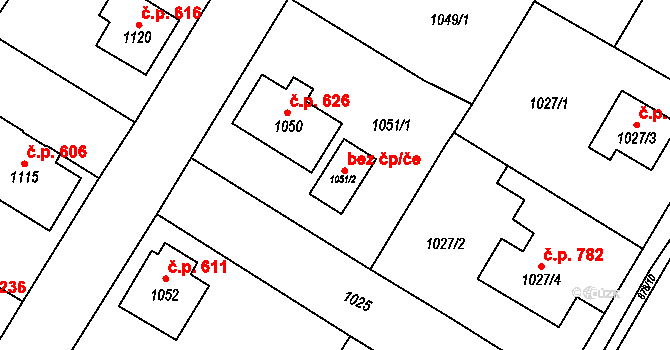 Kosmonosy 39295095 na parcele st. 1051/2 v KÚ Kosmonosy, Katastrální mapa