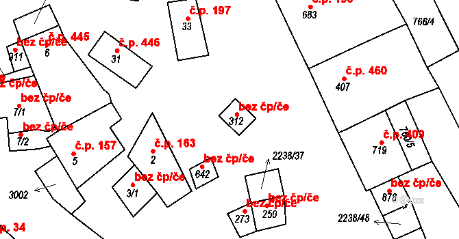Vrbice 40648095 na parcele st. 312 v KÚ Vrbice u Velkých Pavlovic, Katastrální mapa