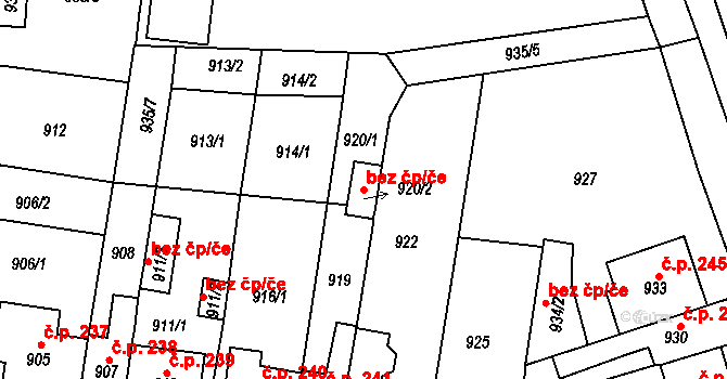 Proboštov 42054095 na parcele st. 920/2 v KÚ Proboštov u Teplic, Katastrální mapa