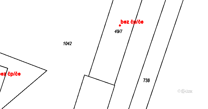 Chotětov 42060095 na parcele st. 49/7 v KÚ Chotětov, Katastrální mapa