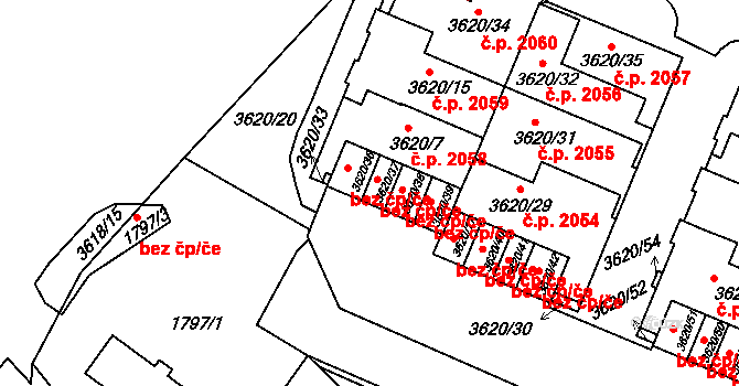 Tachov 42297095 na parcele st. 3620/37 v KÚ Tachov, Katastrální mapa