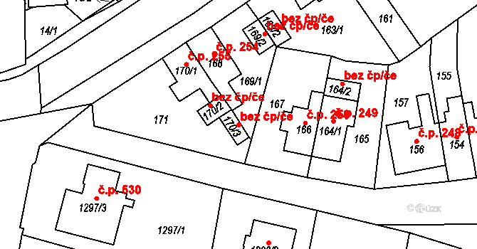 Proboštov 45109095 na parcele st. 170/3 v KÚ Proboštov u Teplic, Katastrální mapa