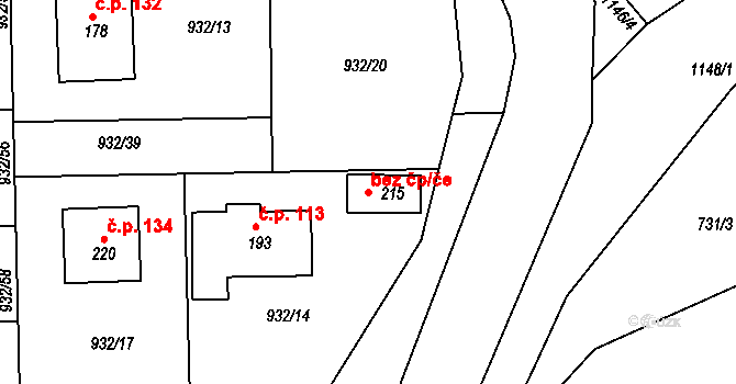 Maršovice 45387095 na parcele st. 215 v KÚ Maršovice u Benešova, Katastrální mapa