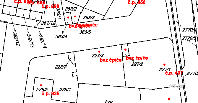 Protivín 46232095 na parcele st. 227/3 v KÚ Protivín, Katastrální mapa