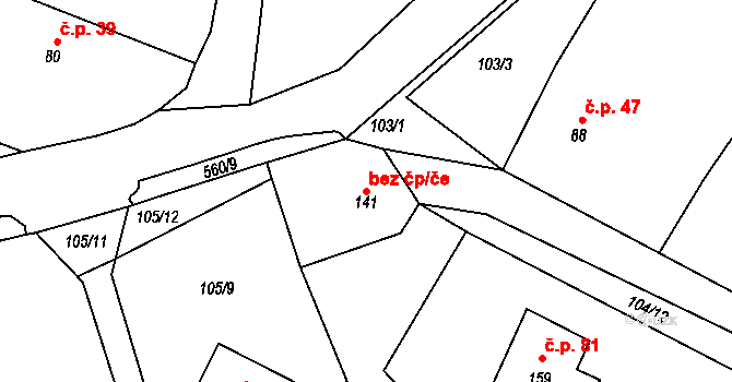 Bítouchov 49345095 na parcele st. 141 v KÚ Bítouchov u Mladé Boleslavi, Katastrální mapa
