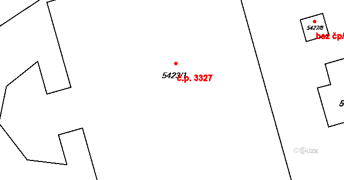 Česká Lípa 3327 na parcele st. 5423/1 v KÚ Česká Lípa, Katastrální mapa