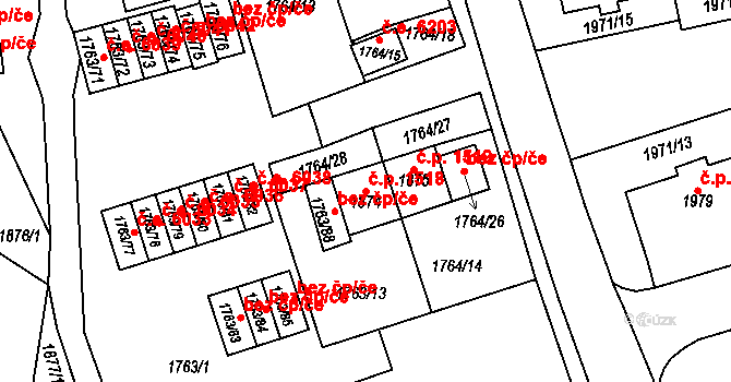 Horní Litvínov 1518, Litvínov na parcele st. 1874 v KÚ Horní Litvínov, Katastrální mapa