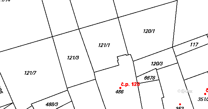 Beroun-Město 903, Beroun na parcele st. 121/1 v KÚ Beroun, Katastrální mapa
