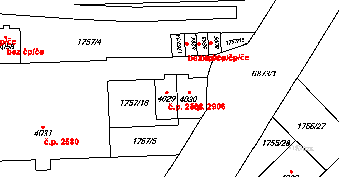 Žatec 2368 na parcele st. 4029 v KÚ Žatec, Katastrální mapa