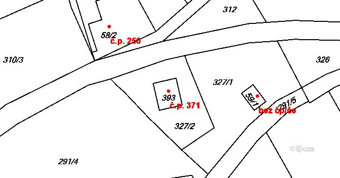 Kokonín 371, Jablonec nad Nisou na parcele st. 393 v KÚ Kokonín, Katastrální mapa