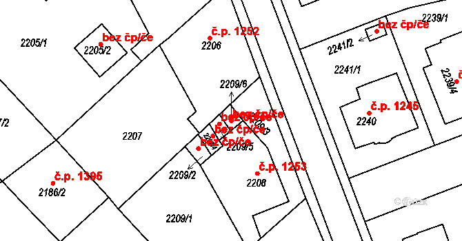 Turnov 147960096 na parcele st. 2209/6 v KÚ Turnov, Katastrální mapa