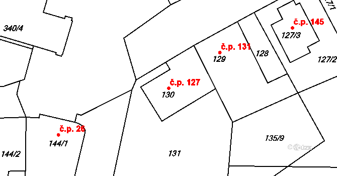 Kratonohy 127 na parcele st. 130 v KÚ Kratonohy, Katastrální mapa