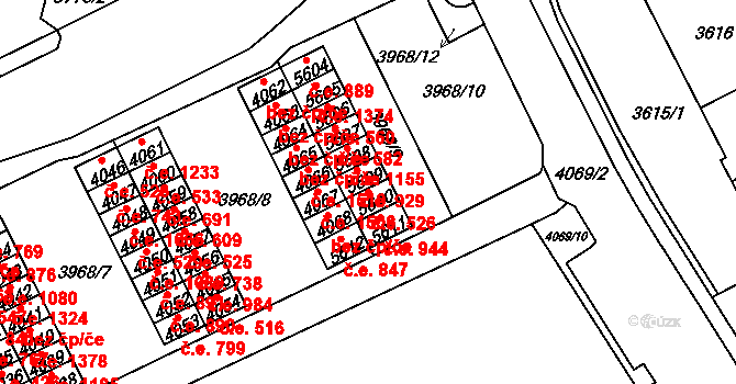 Chomutov 526 na parcele st. 5610 v KÚ Chomutov I, Katastrální mapa