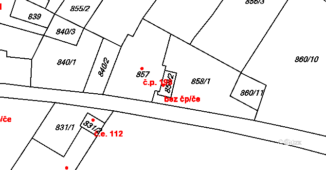 Teplice 39153096 na parcele st. 858/2 v KÚ Sobědruhy, Katastrální mapa