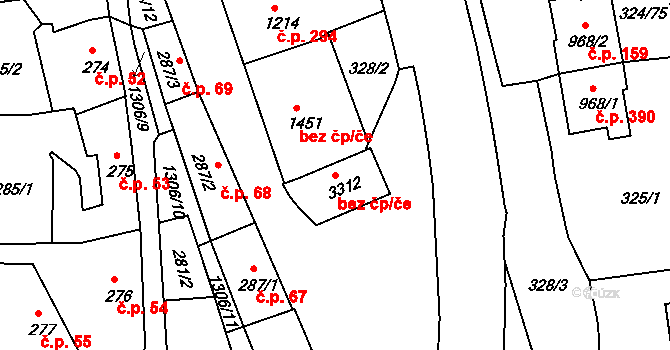Český Krumlov 42184096 na parcele st. 3312 v KÚ Český Krumlov, Katastrální mapa