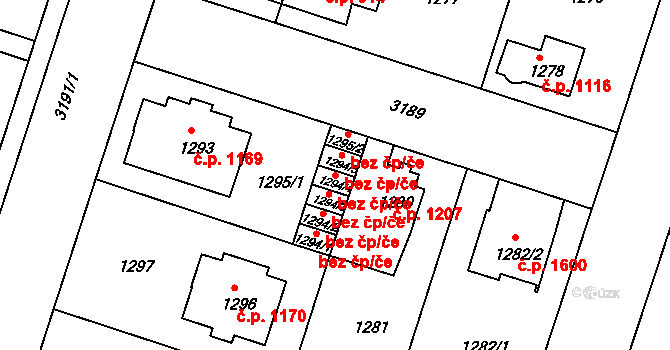 Čelákovice 43220096 na parcele st. 1294/4 v KÚ Čelákovice, Katastrální mapa