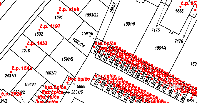 Písek 46217096 na parcele st. 4373 v KÚ Písek, Katastrální mapa