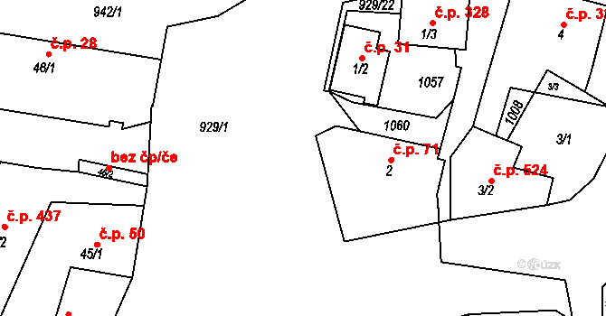 Hýskov 46941096 na parcele st. 442 v KÚ Hýskov, Katastrální mapa