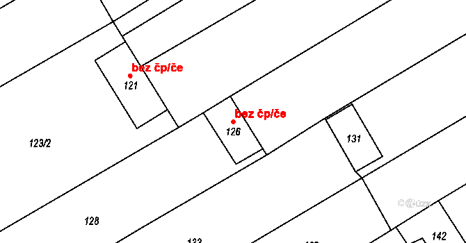 Huštěnovice 47195096 na parcele st. 126 v KÚ Huštěnovice, Katastrální mapa