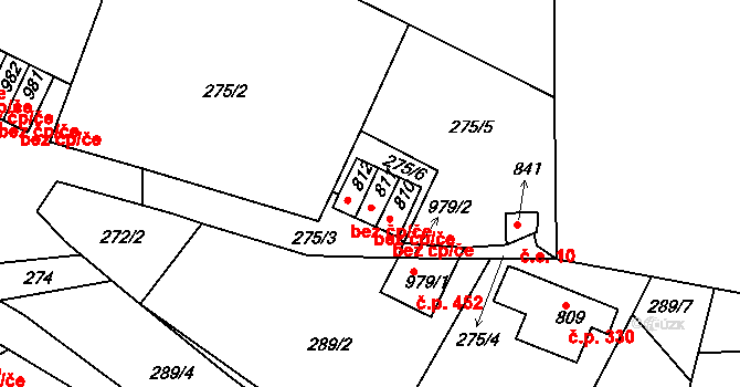 Adamov 49730096 na parcele st. 811 v KÚ Adamov, Katastrální mapa