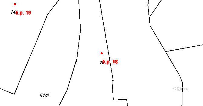 Babina 18, Plasy na parcele st. 15 v KÚ Babina, Katastrální mapa