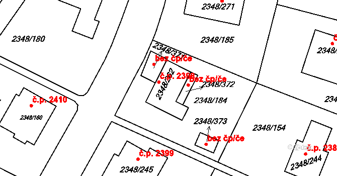 Pelhřimov 2398 na parcele st. 2348/262 v KÚ Pelhřimov, Katastrální mapa