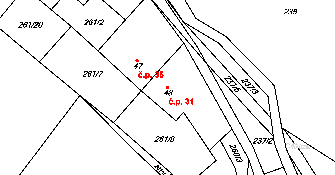 Kochánov 31, Světlá nad Sázavou na parcele st. 48 v KÚ Kochánov u Lipničky, Katastrální mapa