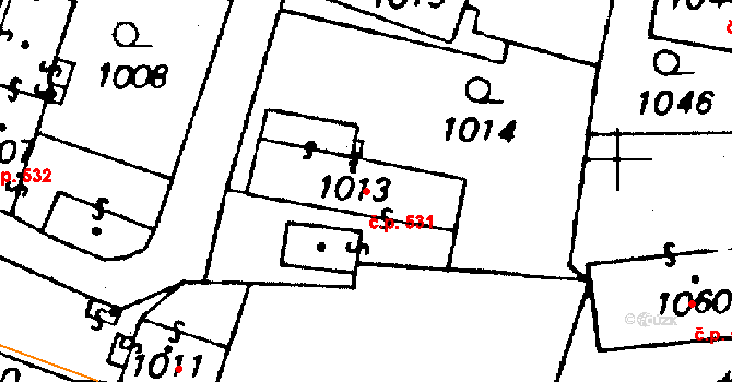 Haukovice 531, Újezd na parcele st. 1013 v KÚ Újezd u Uničova, Katastrální mapa