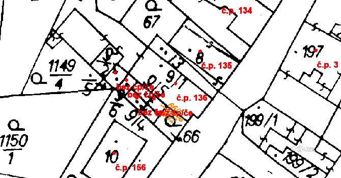 Cvikov I 136, Cvikov na parcele st. 9/1 v KÚ Cvikov, Katastrální mapa