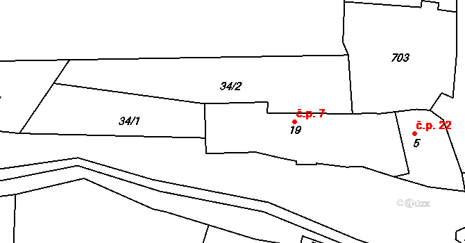 Spyšova 7, Sobotka na parcele st. 19 v KÚ Spyšova, Katastrální mapa