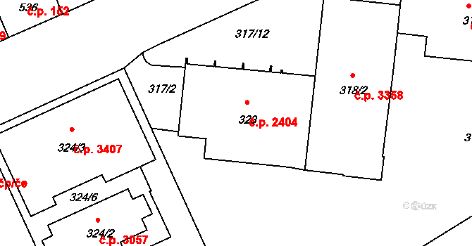 Strašnice 2404, Praha na parcele st. 323 v KÚ Strašnice, Katastrální mapa
