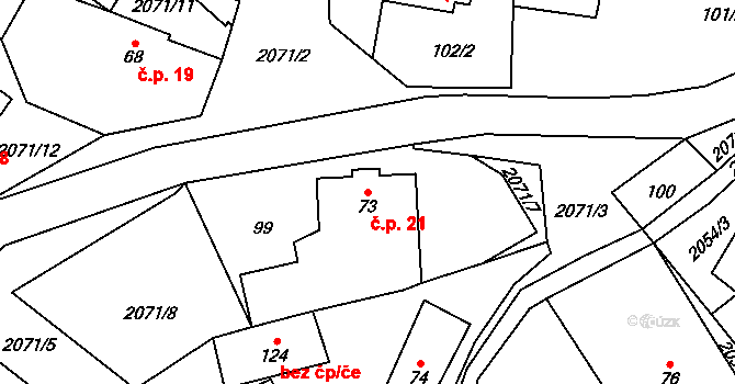 Tetčiněves 21, Úštěk na parcele st. 73 v KÚ Tetčiněves, Katastrální mapa