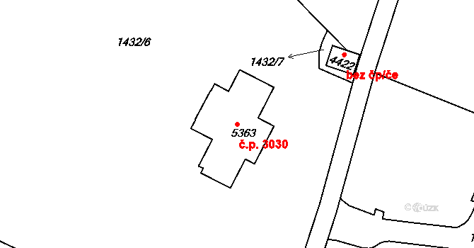 Dvůr Králové nad Labem 3030 na parcele st. 5363 v KÚ Dvůr Králové nad Labem, Katastrální mapa