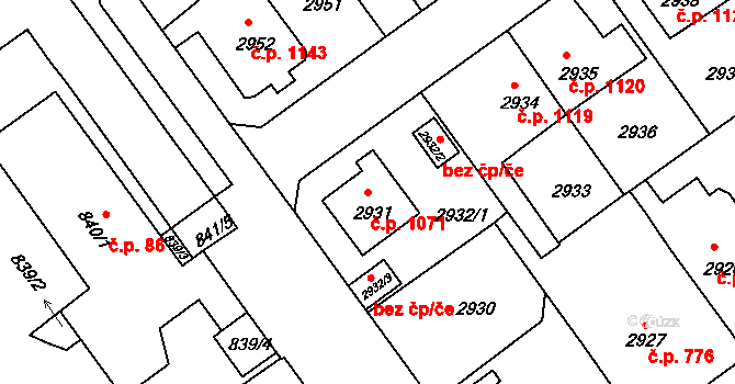Předměstí 1071, Litoměřice na parcele st. 2931 v KÚ Litoměřice, Katastrální mapa