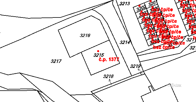 Žďár nad Sázavou 5 1377, Žďár nad Sázavou na parcele st. 3215 v KÚ Město Žďár, Katastrální mapa