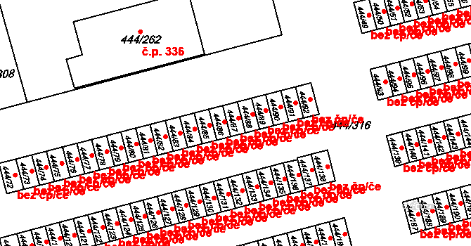 Březová 38548097 na parcele st. 444/87 v KÚ Březová u Sokolova, Katastrální mapa