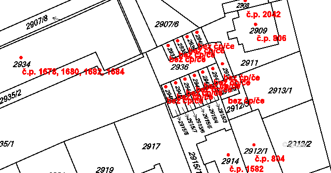 Brno 39474097 na parcele st. 2946 v KÚ Černá Pole, Katastrální mapa